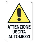 Cartello uscita automezzi 43x68 cm