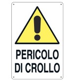 Cartello pericolo crollo 43x68 cm