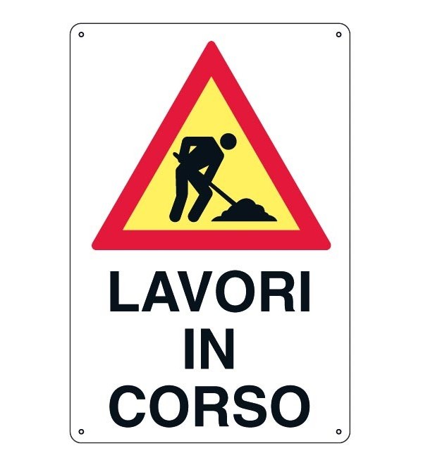 Cartello lavori in corso 43x68 cm