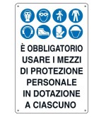 Cartello protezione personale 43x68 cm