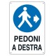 Cartello pedoni a destra 33x43 cm