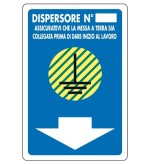 Cartello dispersore di terra 30x20 cm