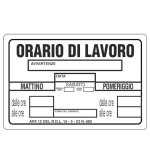 Cartello orario di lavoro 30x20 cm