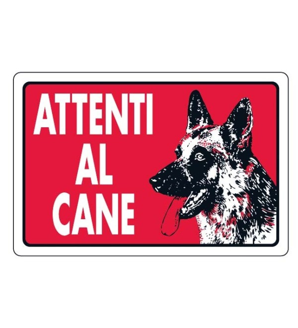 Cartello attenti al cane 30x20 cm