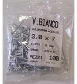 Aluminium lackiert niet 3, weiß 2 x 100 Stück