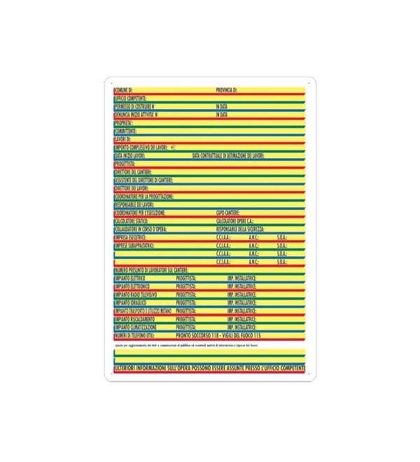 Cartello concess.edili multicolor 68x88 cm