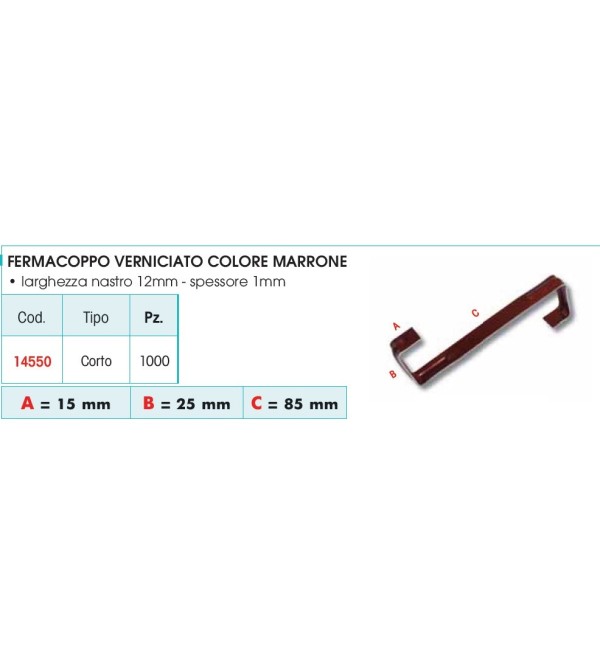 Fermacoppo vern. marrone tipo corto