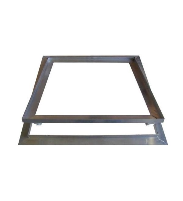 Botola dispezione per cartongesso in alluminio con sistema di apertura push pull con barra centrale di rinforzo 80x80 Chiusure3