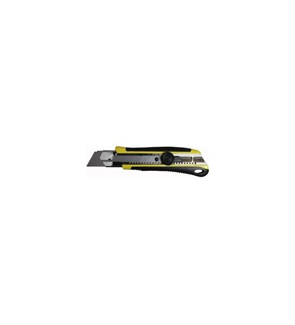 Cutter superprofessionale a guida, gommato, con rotella e lama in acciaio H Lama 25mm