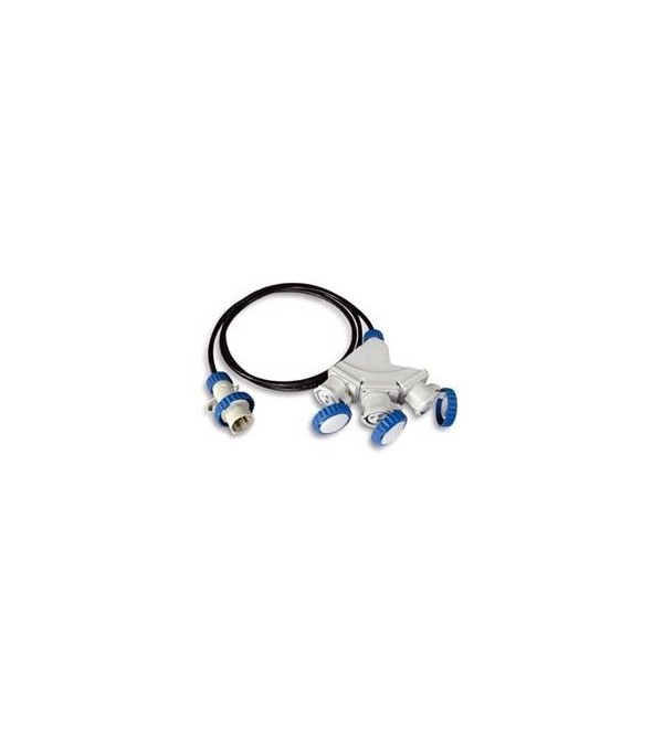 Adattatore industriale multiplo a 3 prese cavo Lungh. 2 mt. Cavo:H07RN-F 3x2,50.