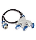 Adattatore industriale multiplo a 3 prese cavo Lungh. 2 mt. Cavo:H07RN-F 3x2,50.
