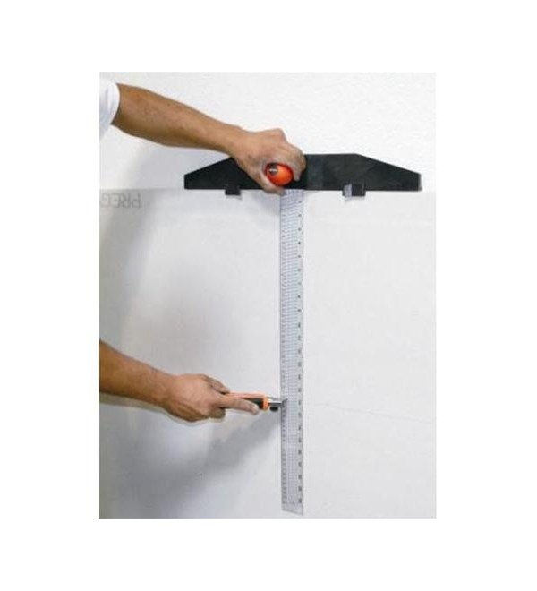 Squadra a "T" con fori segna e taglialastre Dim. 62cm