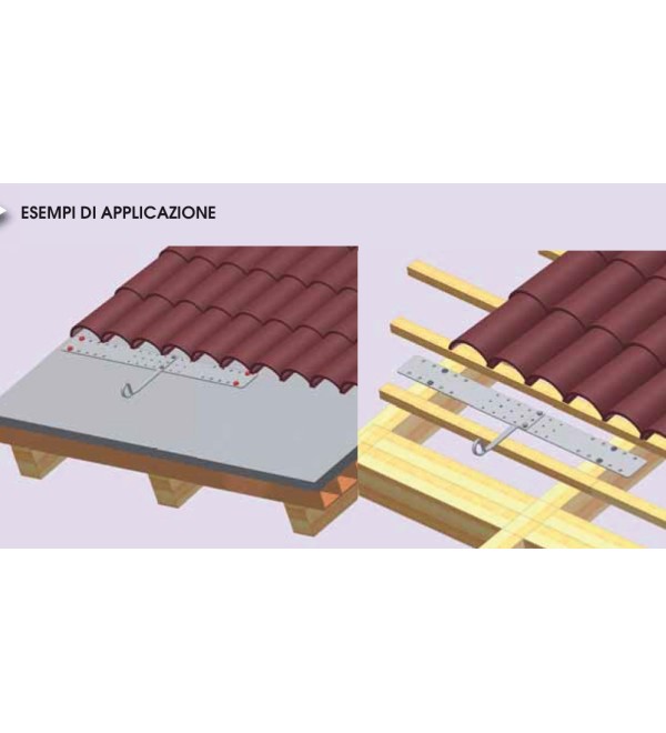 Piastra registro per gancio sottotegola 110x11 cm