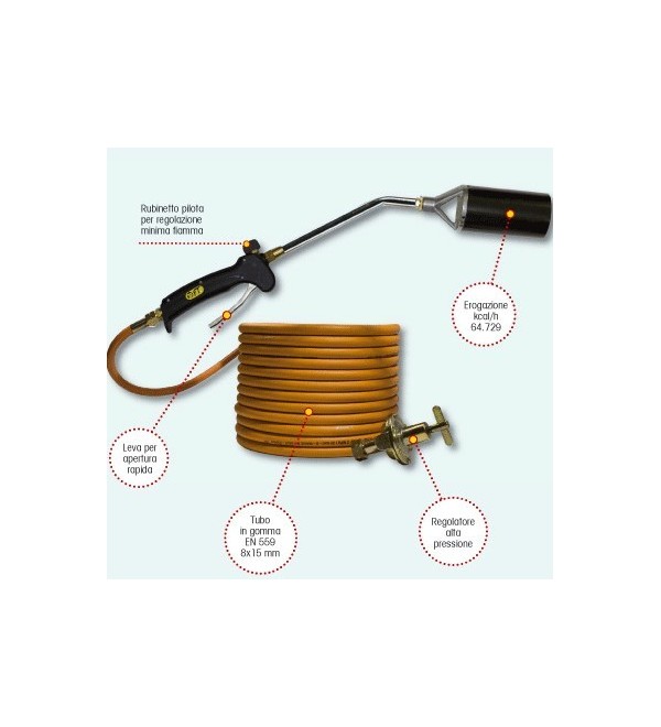 Torch ' volcano ' rubber hose 10 m standard